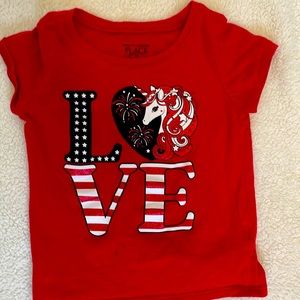 Patriotic unicorn T shirt sz 3T